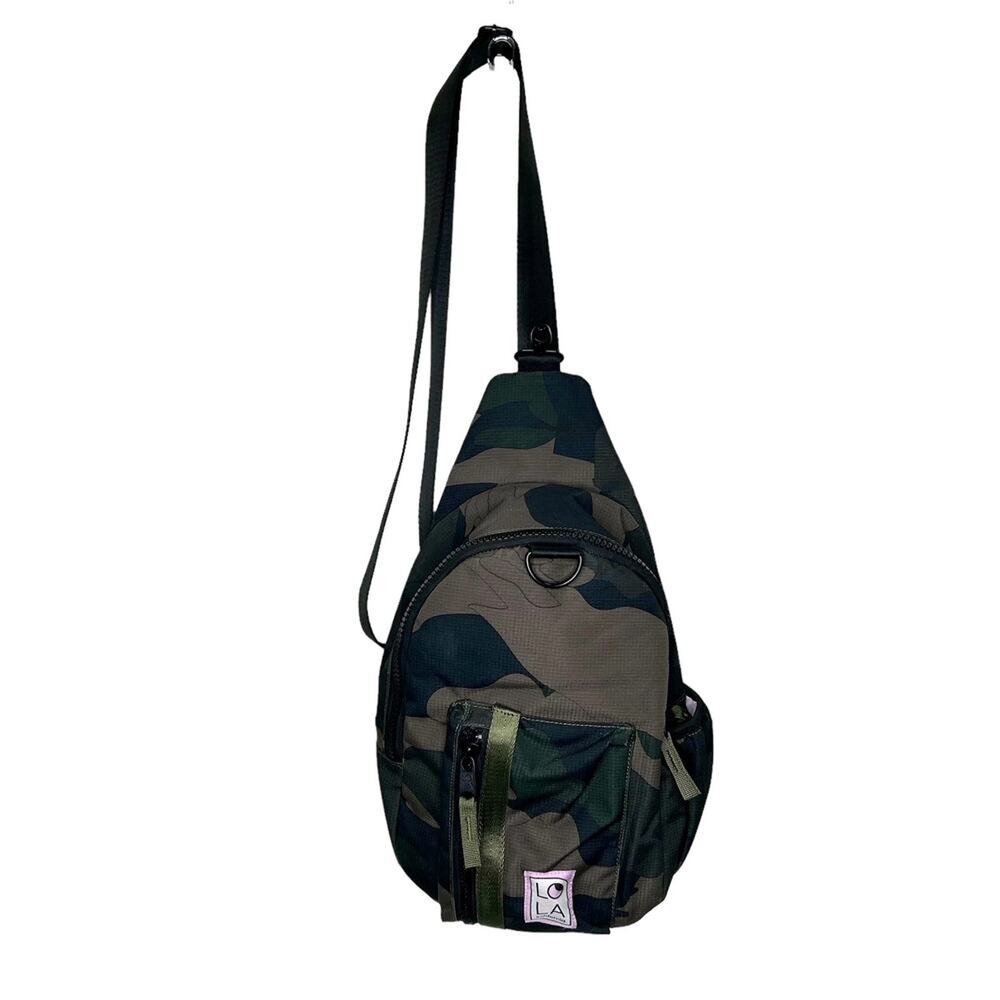 LOLA California Green Camo Adjustable Sling Backpack Walking Hiking Baby Bag